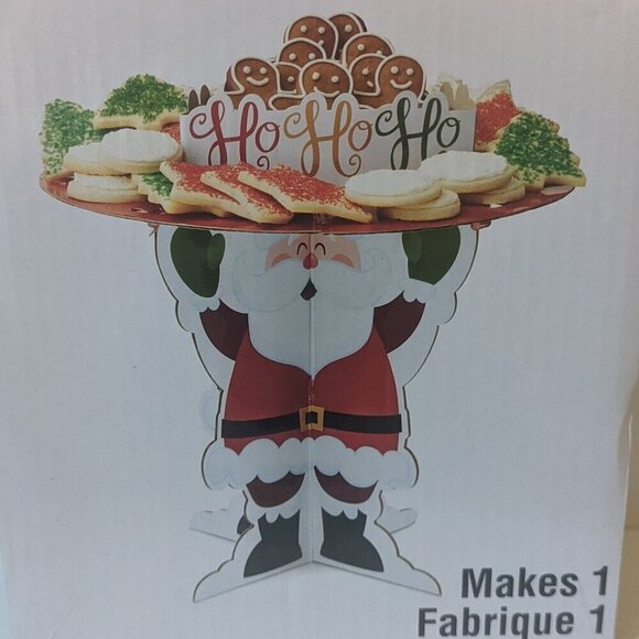 NEW Ho Ho Santa Claus Cookie Treat Stand Xmas Holiday Party Baking Kitchen Decor - Picture 1 of 6
